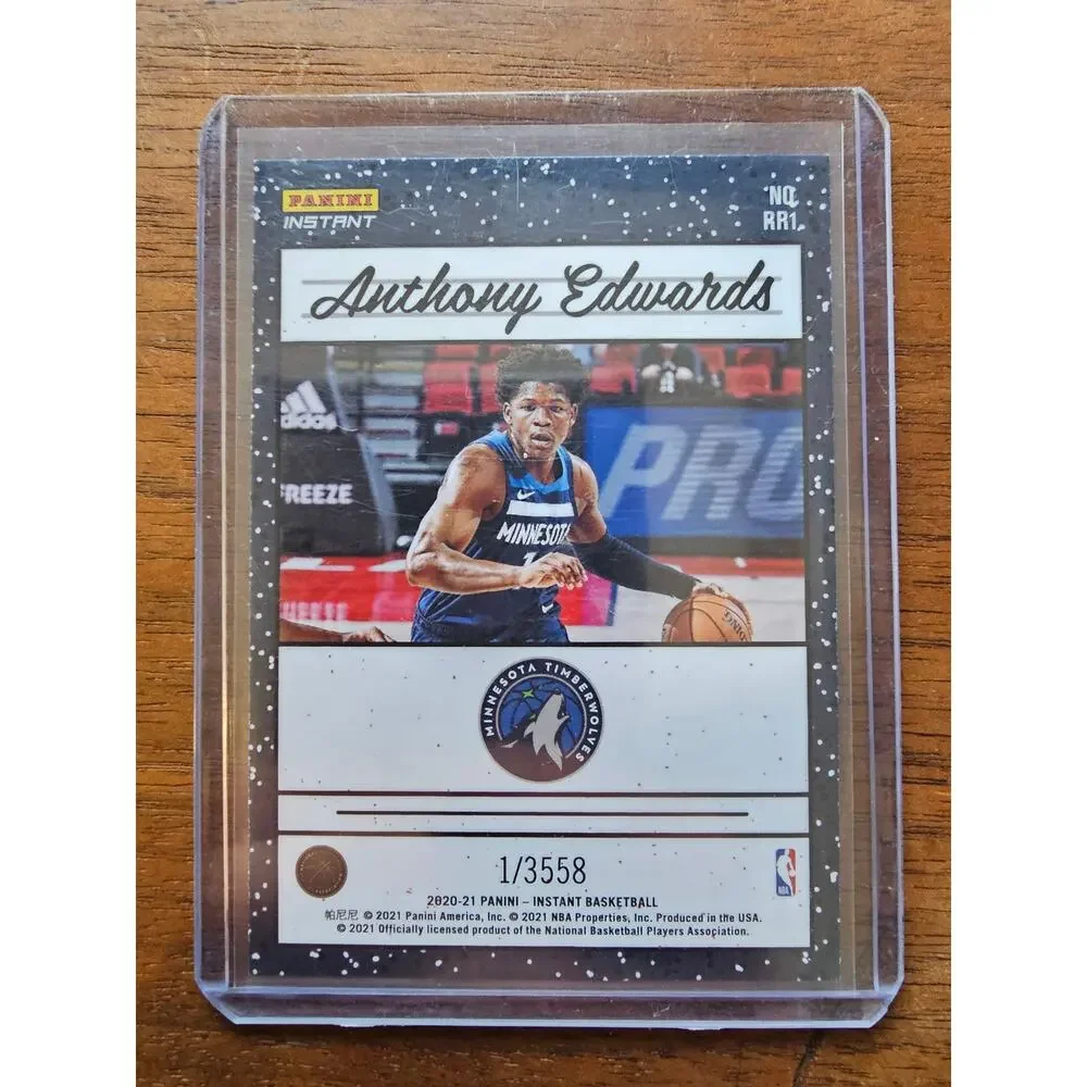 Anthony Edwards 2020-21 Panini Instant #RR1 Rated Rookie sp 1/3558 -Timberwolves - Picture 2 of 2